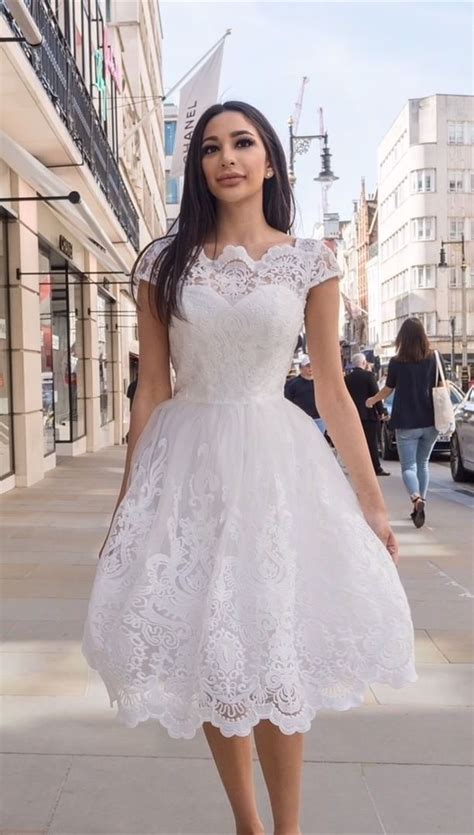 scalloped edge tea length white homecoming prom dress  appliques vestido casamento