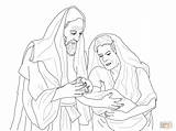 Abraham Sarah Isaac Coloring Pages Son Newborn Their Color sketch template