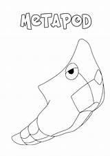 Metapod Disegno Pokémon sketch template
