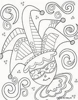 Mardi Jester Doodle sketch template