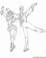 Skating Figure Coloring Pages Pairs Couple Popular Library Clipart sketch template