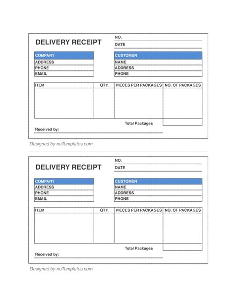 delivery receipt template delivery receipt template