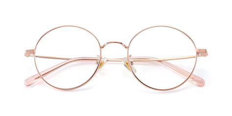 Rose Gold Thin Metal Round Eyeglasses Lt2096