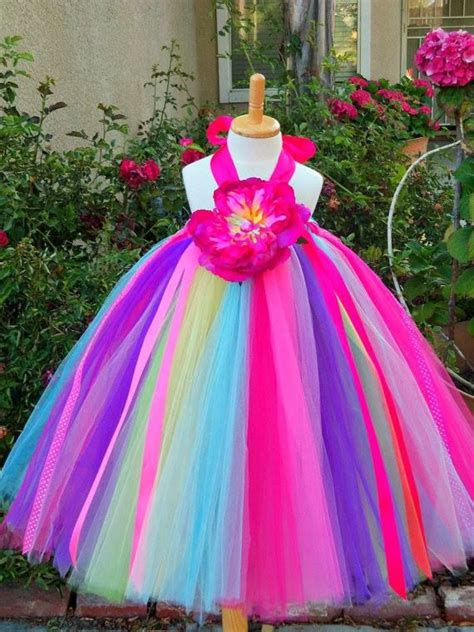 multi colored tutu    esty rainbow tutu birthday tutu dress princess frocks