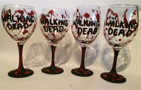 Walking Dead Wine Glasses Glass Painting Wine Glass Glass