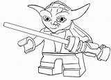 Yoda Coloring Pages Lego sketch template