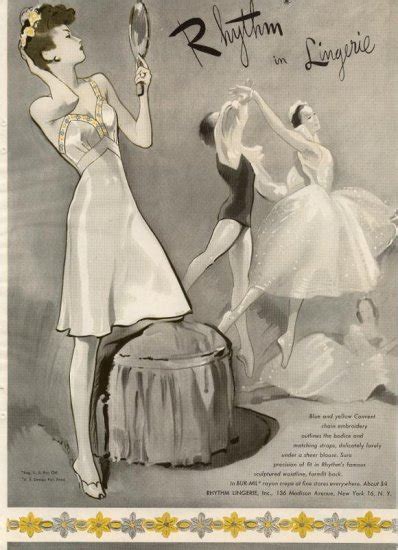 vintage 1944 rhythm in lingerie ballerina ad