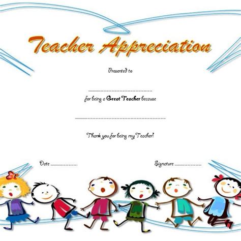 teacher appreciation certificate templates ideas