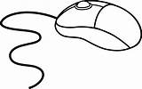 Mouse Computer Clip Line Lineart Sweetclipart sketch template