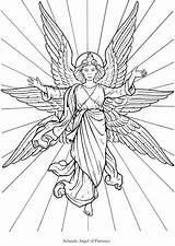 Angel Angels Engel Colouring Malvorlagen Warrior Dover Everfreecoloring sketch template
