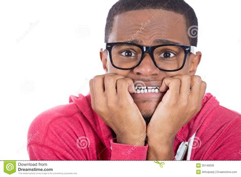 a stressed out nervous black nerd stock image image of latin crave 35149039