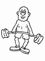 Coloring Pages Exercise Barbell Man Morning Good Weightlifting Color Lifting Weight sketch template