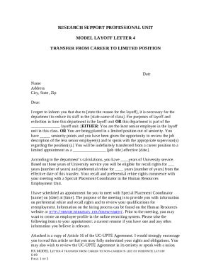 sample temporary layoff letter due  lack  work  template pdffiller