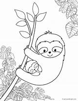 Sloth Sloths Partyandbright sketch template