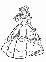 Princess Pages Belle Coloring Beast Beauty Printable Disney Girls Color sketch template