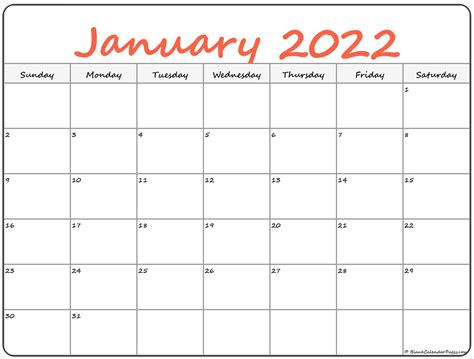 january calendar cute  printable january  calendar designs