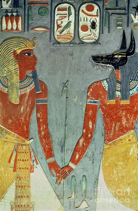 Horemheb And Anubis From The Tomb Of Horemheb New Kingdom Wall