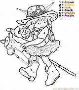 Cowgirl Barbie Numbers Irl Number1 Horses Cowgirls sketch template