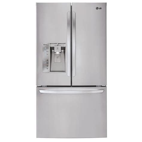 shop lg 31 7 cu ft french door refrigerator with single ice maker