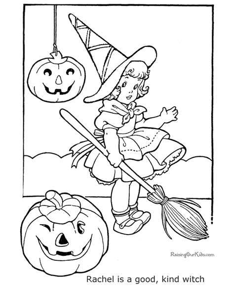 witch halloween coloring page