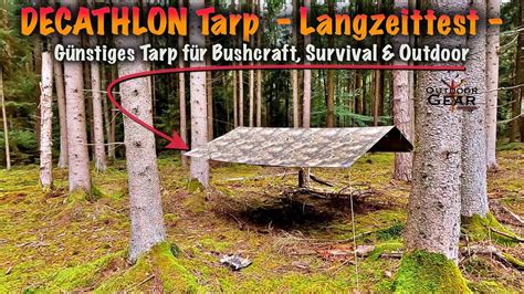 decathlon tarp solognac bushcraft outdoor camouflage langzeittest youtube