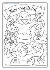 Colorat Ziua Copilului Planse Desene Iunie Educatiei Pamantului Aprilie Romaniei Imaginea sketch template