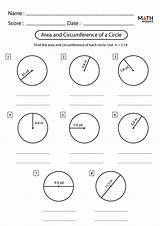 Circumference Circle Worksheet Area Worksheets Pdf Math Finding sketch template