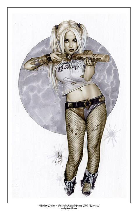 harley quinn suicide squad bw 935 fantasy pinup girl print