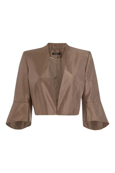womens bow occasion bolero jacket evening outfit blazer cropped ladies brown coats  women