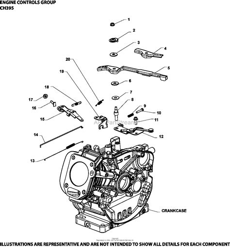 kohler ch  basic gross power   rpm  hp  kw parts diagram  engine controls