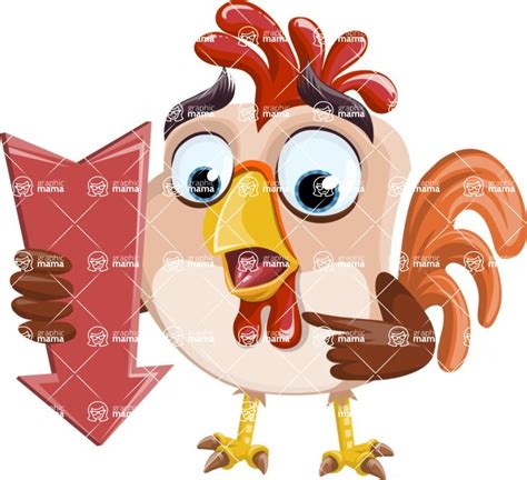 Rooster Cartoon Vector Character Aka Mr Cock A Doodle Doo Pointer 2