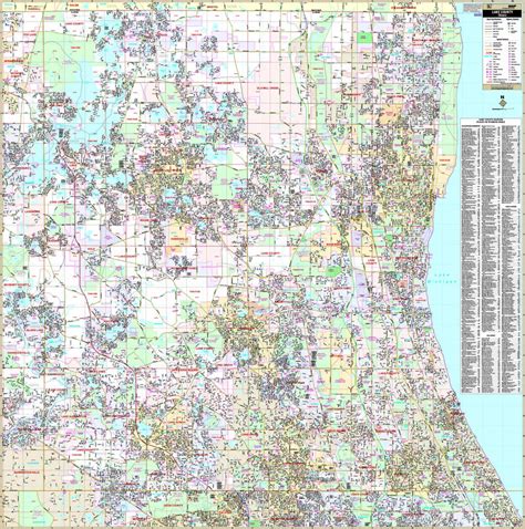 lake county il wall map mapscomcom