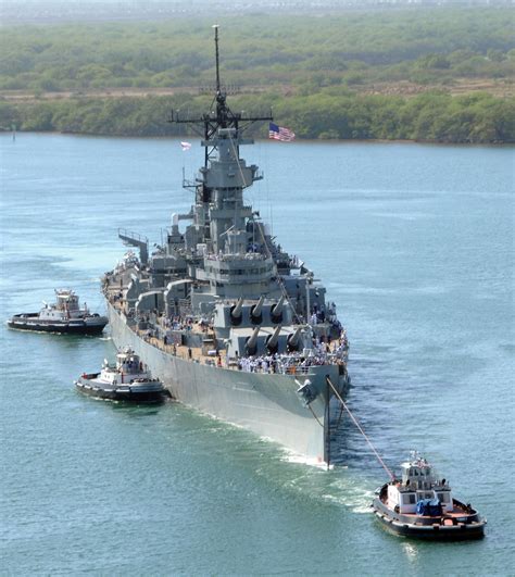 uss missouri bb  pulled  pearl harbor  permanent anchor