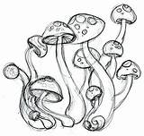 Mushroom Drawing Drawings Trippy Pencil Mushrooms Sketch Psychedelic Hippie Paint sketch template