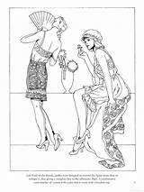 Fashion 1920s Coloring Template Pages sketch template