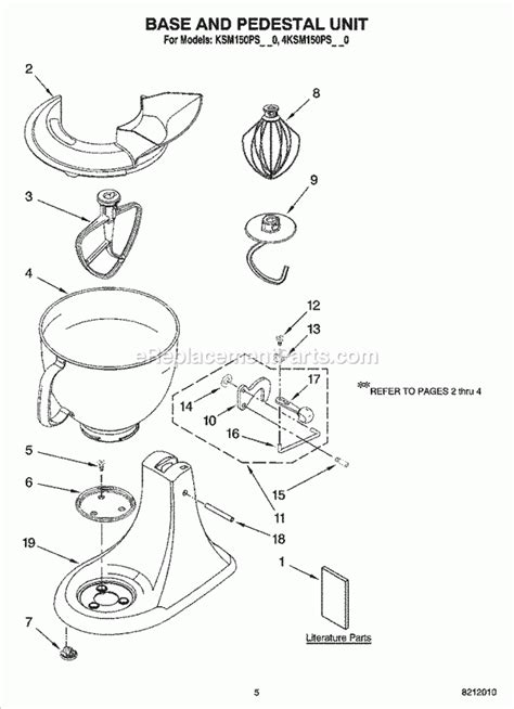 kitchenaid mixer  parts diagram review home