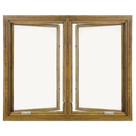 pella   series casement twin  left  hinged wood clad clear   white