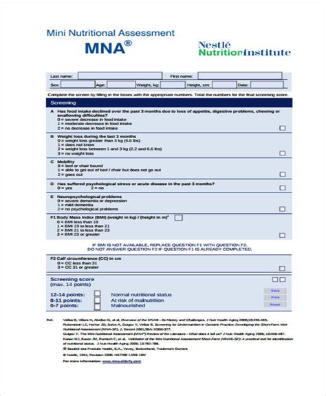 mini nutritional assessment tool