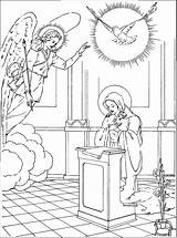 Annunciation Coloring Mary Gabriel Angel Clipart Visitation Pages Colouring Virgin Jesse Tree Color Visits Activity Clip Template Cliparts Immaculate Conception sketch template