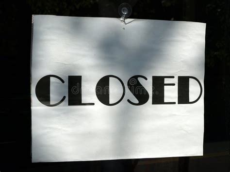 counter closed stock image image  bank break sign
