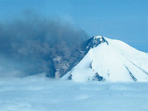 Smoke Pours From The Erupting Pavlof Volcano On The Alaska