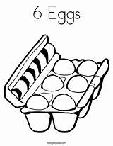 Eggs Coloring Carton Six Egg Clipart Pages Print Outline Cliparts Dozen Food Easter Twistynoodle Favorites Login Add Ham Noodle Built sketch template