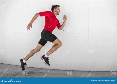run race athlete running man sprinting fast profile sideways