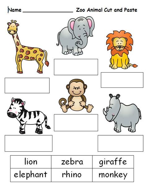 zoo animals worksheet  kids clip art library