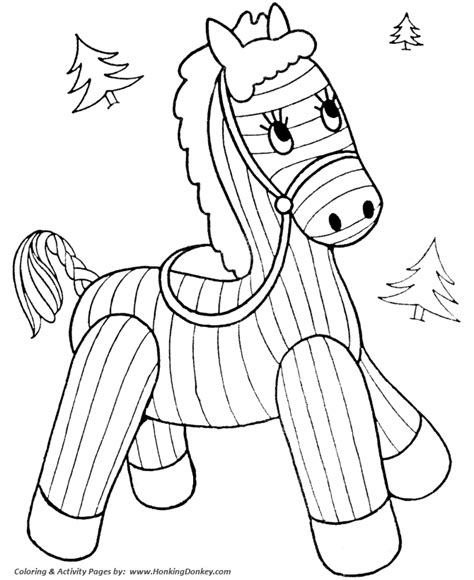 toy animal coloring pages stuffed horse coloring page  kids