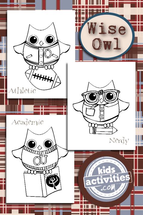 print  cute wise  owl coloring pages kids
