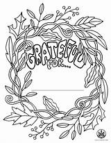 Gratitude Grateful Foglie Autunno Stampare sketch template
