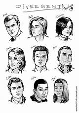 Divergent Fan Book Drawings Tris Four Und Characters Choose Board sketch template