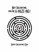 Maze Valentines Printable Valentine Mazes Coloring Card Kids Puzzles Small Word Search Pages Hard Ing Rocks Print sketch template