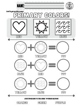 mixing primary colours worksheet literacy worksheets